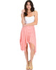 Breeze Away Raw Edge Coral Striped Skirt - Full Image