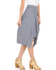 Breeze Away Raw Edge Navy Striped Skirt - Side Image