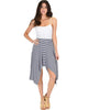 Breeze Away Raw Edge Navy Striped Skirt - Full Image