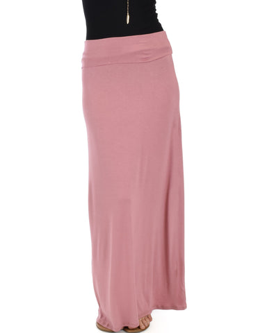 Casablanca Fold Over Mauve Maxi Skirt