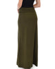 Casablanca Fold Over Olive Maxi Skirt - Back Image