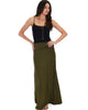 Casablanca Fold Over Olive Maxi Skirt - Full Image