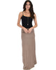 Casablanca Fold Over Taupe Maxi Skirt - Full Image