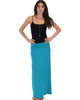 Casablanca Fold Over Teal Maxi Skirt - Full Image