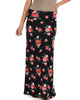 Casablanca Fold Over Black Floral Maxi Skirt - Main Image