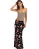 Casablanca Fold Over Black Floral Maxi Skirt - Full Image