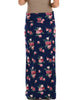 Casablanca Fold Over Navy Floral Maxi Skirt - Back Image