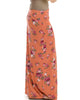 Casablanca Fold Over Orange Floral Maxi Skirt - Side Image