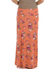 Casablanca Fold Over Orange Floral Maxi Skirt - Back Image