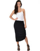 Tie That Knot Fold Over Black Maxi Skirt - Full Image