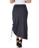 Tie That Knot Fold Over Charcoal Maxi Skirt - Back Image