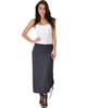 Tie That Knot Fold Over Charcoal Maxi Skirt - Full Image