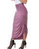 Tie That Knot Fold Over Mauve Maxi Skirt - Side Image