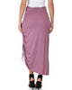 Tie That Knot Fold Over Mauve Maxi Skirt - Back Image