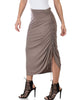 Tie That Knot Fold Over Taupe Maxi Skirt - Side Image