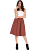 Dance Montage A-Line Pocket Marsala Skirt - Full Image