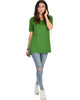 Side by Side Slit Green Tunic Top - Full Image