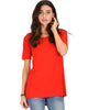 Side by Side Slit Red Tunic Top - Main Image