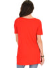 Side by Side Slit Red Tunic Top - Back Image