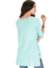 Timeless Side Slit Aqua Tunic Top - Back Image