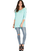 Timeless Side Slit Aqua Tunic Top - Full Image