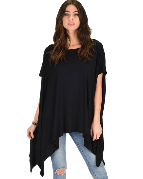 Somedays Lovin' Comfort Over-Sized Draped Black Tunic Top