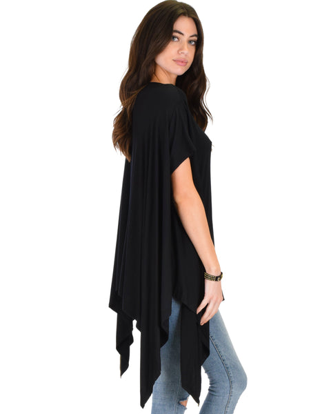 Somedays Lovin' Comfort Over-Sized Draped Black Tunic Top