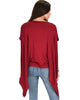 Somedays Lovin' Comfort Over-Sized Draped Burgundy Tunic Top - Back Image