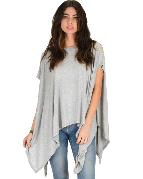 Somedays Lovin' Comfort Over-Sized Draped Grey Tunic Top