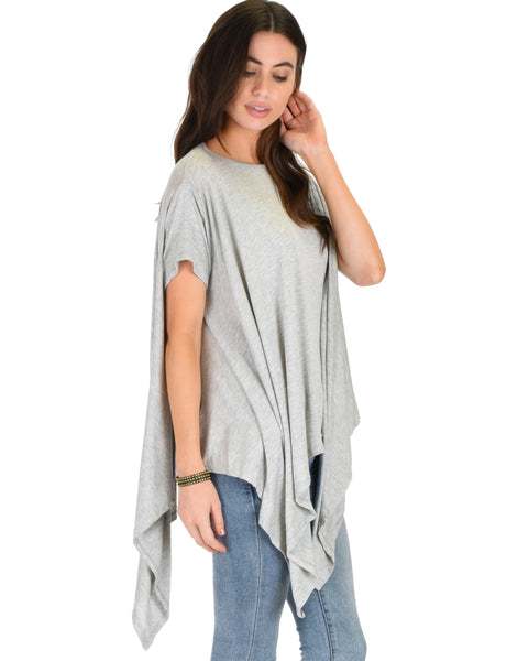 Somedays Lovin' Comfort Over-Sized Draped Grey Tunic Top