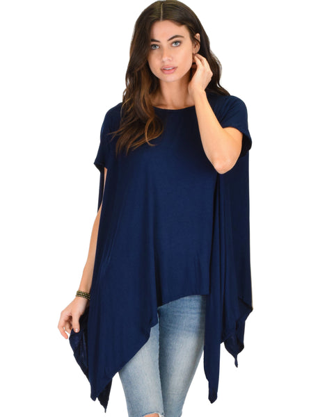 Somedays Lovin' Comfort Over-Sized Draped Navy Tunic Top