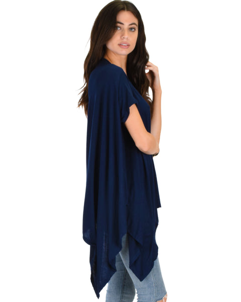 Somedays Lovin' Comfort Over-Sized Draped Navy Tunic Top