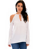 Melt My Heart Cold Shoulder Ivory Blouse Top - Main Image