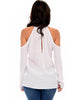 Melt My Heart Cold Shoulder Ivory Blouse Top - Back Image