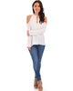 Melt My Heart Cold Shoulder Ivory Blouse Top - Full Image