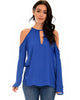 Melt My Heart Cold Shoulder Royal Blouse Top - Main Image