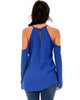 Melt My Heart Cold Shoulder Royal Blouse Top - Back Image