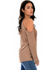 Melt My Heart Cold Shoulder Taupe Blouse Top - Side Image