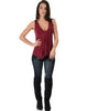 Twist Back Burgundy Tank Top - Full Image