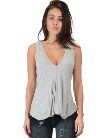 Twist Back Grey Tank Top