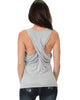 Twist Back Grey Tank Top - Back Image