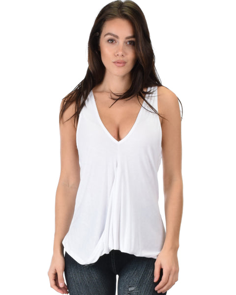 Twist Back Ivory Tank Top