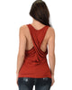 Twist Back Rust Tank Top - Back Image