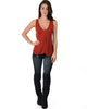 Twist Back Rust Tank Top - Full Image