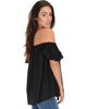 Sunny Honey Off The Shoulder Sheer Black Blouse Top - Side Image