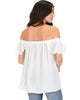 Sunny Honey Off The Shoulder Sheer Ivory Blouse Top - Back Image