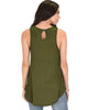 My First Crush Ribbed Olive Top With Keyhole Back - Back Image