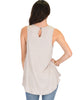 My First Crush Ribbed Taupe Top With Keyhole Back - Back Image