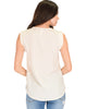 Queen of Hearts Deep V-Neck Sheer Ivory Blouse Top - Back Image