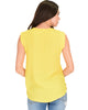 Queen of Hearts Deep V-Neck Sheer Yellow Blouse Top - Back Image